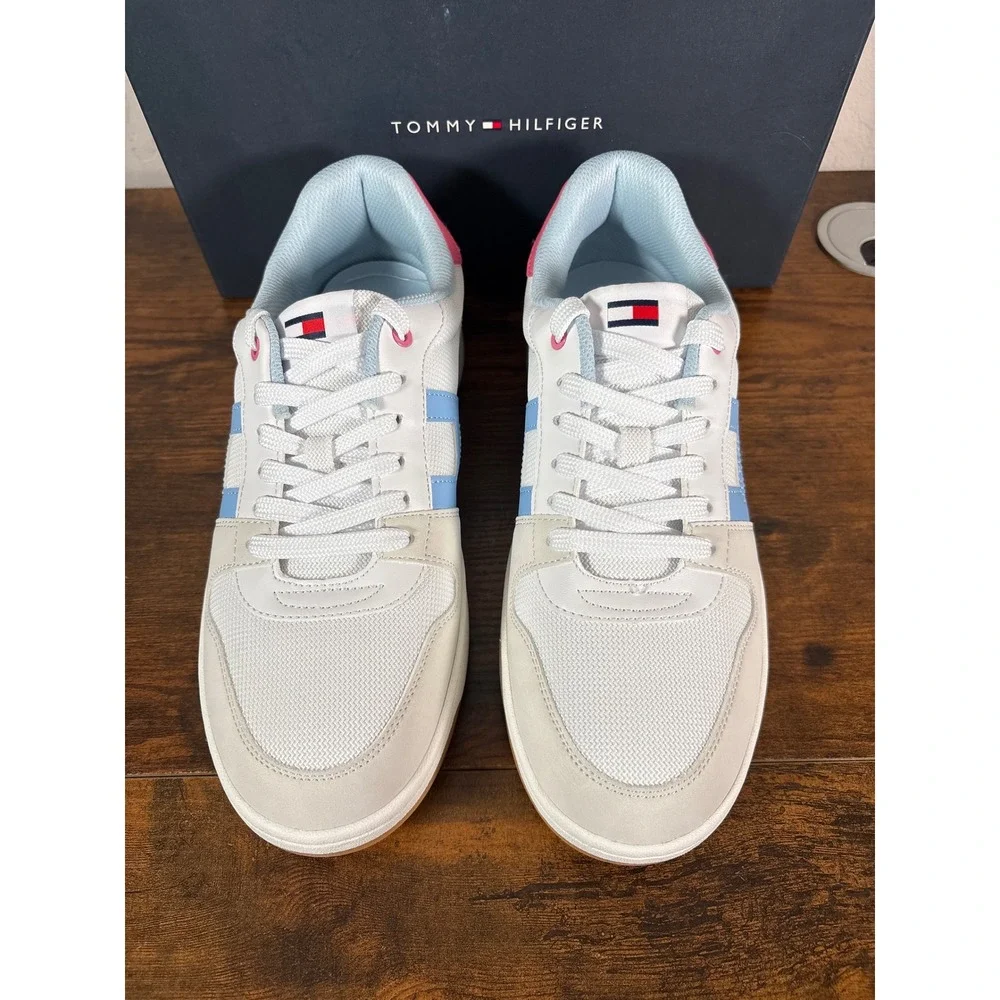 Tommy Hilfiger Neenha Womens 11 White Pink Blue Low Top Sneaker TWNEENHA 660